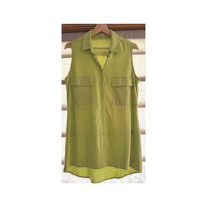 Joan Vass NY Women’s Sleeveless Top Lime / Apple Green - Sz M